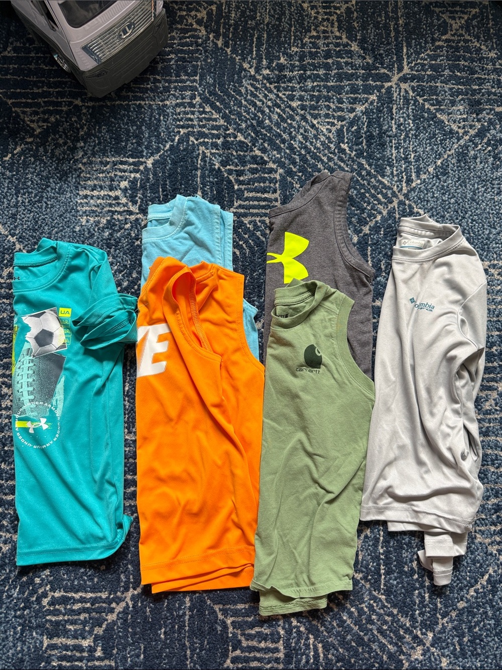 Assorted Boys Active Tanks & Tees – Turquoise, Orange, Gray, Green, Light Blue
